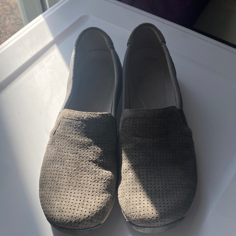 Gray Suede Slip-On Shoes